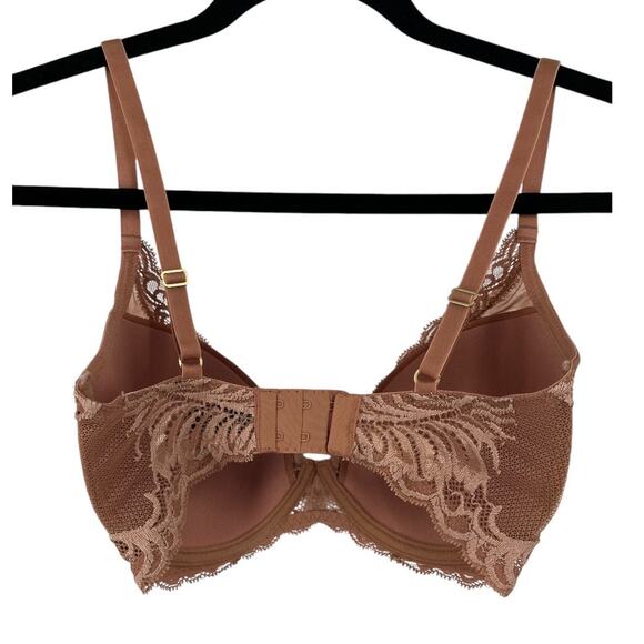 Natori bra 730023 Feathers underwire contour light brown size 32DDD 32F - Picture 3 of 6